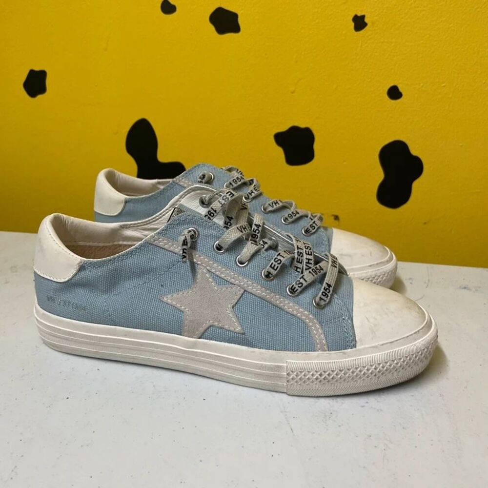 Vintage Havana Alive 4 Sneakers Star Lace Up Womens 8 Denim Mix Gray Canvas